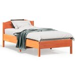 vidaXL Cadre de lit sans matelas cire marron 90x190 cm bois pin massif