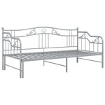 vidaXL Cadre de canapé-lit extensible sans matelas gris métal 90x200cm