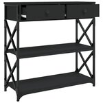 vidaXL Table console noir 75x28x75 cm bois d'ingénierie