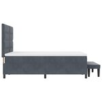 vidaXL Lit à ressorts avec matelas & banc gris foncé 140x190 cm velours