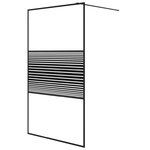vidaXL Paroi de douche Noir 115x195 cm Verre ESG transparent