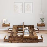 vidaXL Cadre de Lit de Rangement Bois Ancien 120x190 cm Bois d'Ingénierie