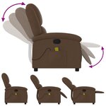 vidaXL Fauteuil de massage inclinable Marron Tissu