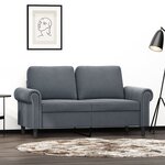 vidaXL Canapé à 2 places Gris foncé 120 cm Velours