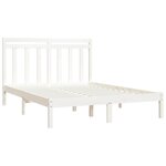 vidaXL Cadre de lit sans matelas blanc 135x190 cm bois massif