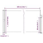 vidaXL Auvent latéral rétractable vert foncé 140x600 cm