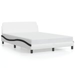 vidaXL Cadre de lit sans matelas blanc et noir 140x200 cm similicuir