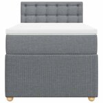 vidaXL Sommier à lattes de lit et matelas Gris clair 90x190 cm Tissu