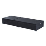 Bain de soleil transat grand confort 195L x 68l x 31H cm dossier inclinable multi-positions matelas épaisseur 10 cm crème résine tressée 4 fils noir