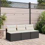 vidaXL Canapés de jardin sans accoudoirs avec coussins 2 Pièces noir