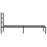 vidaXL Cadre de lit métal sans matelas avec tête de lit noir 75x190 cm