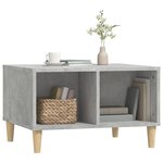 vidaXL Table basse Gris béton 60x50x36 5 cm Bois d'ingénierie