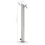 vidaXL Colonne à eau de jardin ronde Acier inoxydable 95 cm