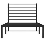vidaXL Cadre de lit métal sans matelas avec tête de lit noir 100x190cm