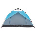 vidaXL Tente de camping à dôme 3 personnes bleu libération rapide