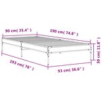 vidaXL Cadre de lit sans matelas chêne fumé 90x190 cm