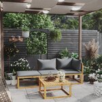 vidaXL Salon de jardin 4 Pièces avec coussin Bois d'acacia solide