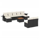 vidaXL Salon de jardin 10 Pièces avec coussins noir résine tressée