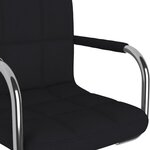 vidaXL Chaise pivotante de salle à manger Noir Tissu