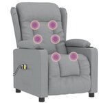 vidaXL Fauteuil électrique de massage Gris clair Tissu