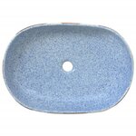 vidaXL Vasque à poser multicolore ovale 59x40x14 cm céramique