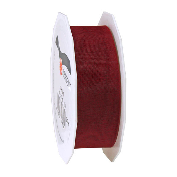 Organza sheer 25-m-rouleau 25 mm rouge feu