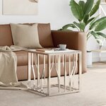 vidaXL Table basse argenté 50x50x50 cm acier inoxydable et verre