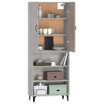 Vidaxl buffet haut gris béton bois d'ingénierie
