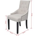 vidaXL Chaises à manger lot de 6 gris crème tissu