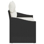 Canapé de jardin 2 places avec rangement et coussins en poly rattan noir