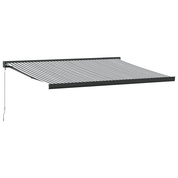 vidaXL Auvent rétractable anthracite et blanc 4x3 m tissu et aluminium