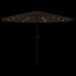 vidaXL Parasol de jardin avec LED et mât en acier marron 324x324x247cm