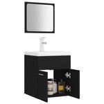 vidaXL Ensemble de meubles de salle de bain Noir Aggloméré