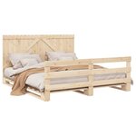 vidaXL Cadre de lit avec tête de lit 200x200 cm Bois de pin massif