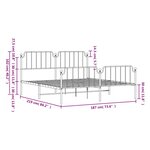 vidaXL Cadre de lit métal sans matelas avec pied de lit noir 183x213cm
