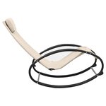 vidaXL Chaise longue avec oreiller acier et textilène crème