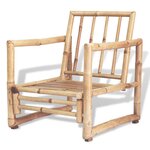 vidaXL Salon de jardin 4 Pièces avec coussins Bambou