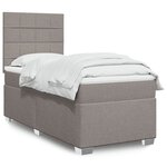 vidaXL Sommier à lattes de lit avec matelas Taupe 90x190 cm Tissu