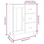 vidaXL Buffet Noir 69 5x34x90 cm Bois d'ingénierie