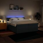 vidaXL Sommier à lattes de lit avec matelas Bleu 200x200 cm Tissu