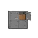 Bloc collectif Leabox  2x2  grade 3  simple face  intérieur  fixation murale  gris poussière ral 7037 finition brillante