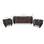 vidaXL Ensemble de bancs de rangement 3 Pièces Marron