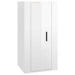 vidaXL Ensemble de meubles TV 2 Pièces blanc brillant bois d'ingénierie