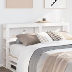 vidaXL Tête de lit avec étagères blanc 140 cm bois massif de pin