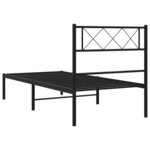 vidaXL Cadre de lit métal sans matelas avec tête de lit noir 75x190 cm