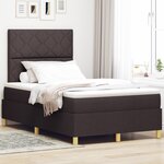vidaXL Lit à Sommier avec Matelas Marron Foncé 120x200 cm Tissu
