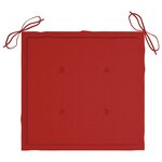 vidaXL Chaises Batavia lot de 2 et coussins rouges Bois de teck massif
