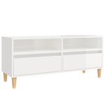 vidaXL Meuble TV blanc brillant 100x34 5x44 5 cm bois d'ingénierie