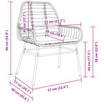 vidaXL Chaises de jardin lot de 2 et coussins marron rotin