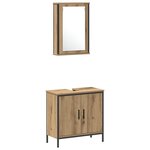 vidaXL Ensemble de meubles de salle de bain 4 pièces en bois d'artisanat couleur chêne